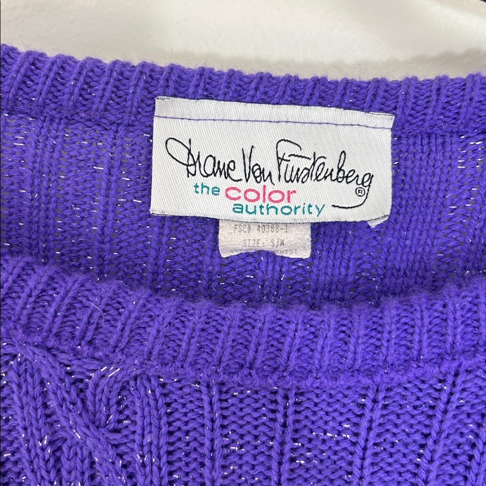 Diane Von Furstenberg Vintage Color Authority Purple
Sparkle Sweater small/med - Picture 3 of 7